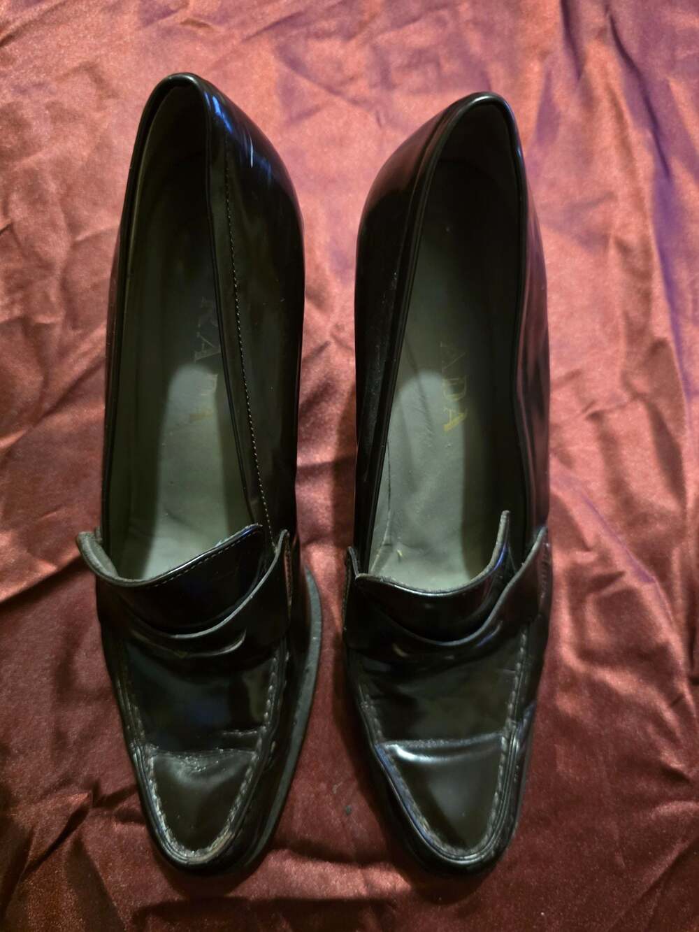 Prada Women's Vintage Patent Leather Block Heel Loafers - Picture 2 of 6